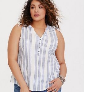 🌸Torrid Sleeveless Blue Stripe Top 3x
